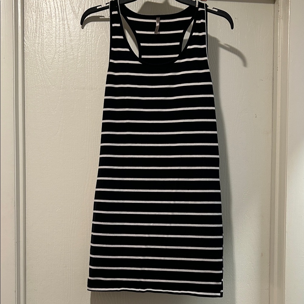 Black and White Striped Mini Dress